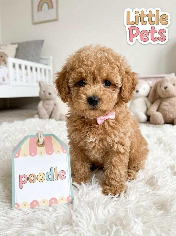 Adorable Poodle Cute Puppy Playing and Exploring 8800539300