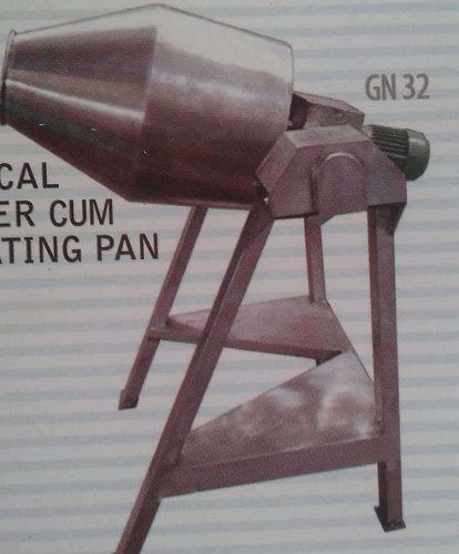 Cylindrical blender cum coating pan machine