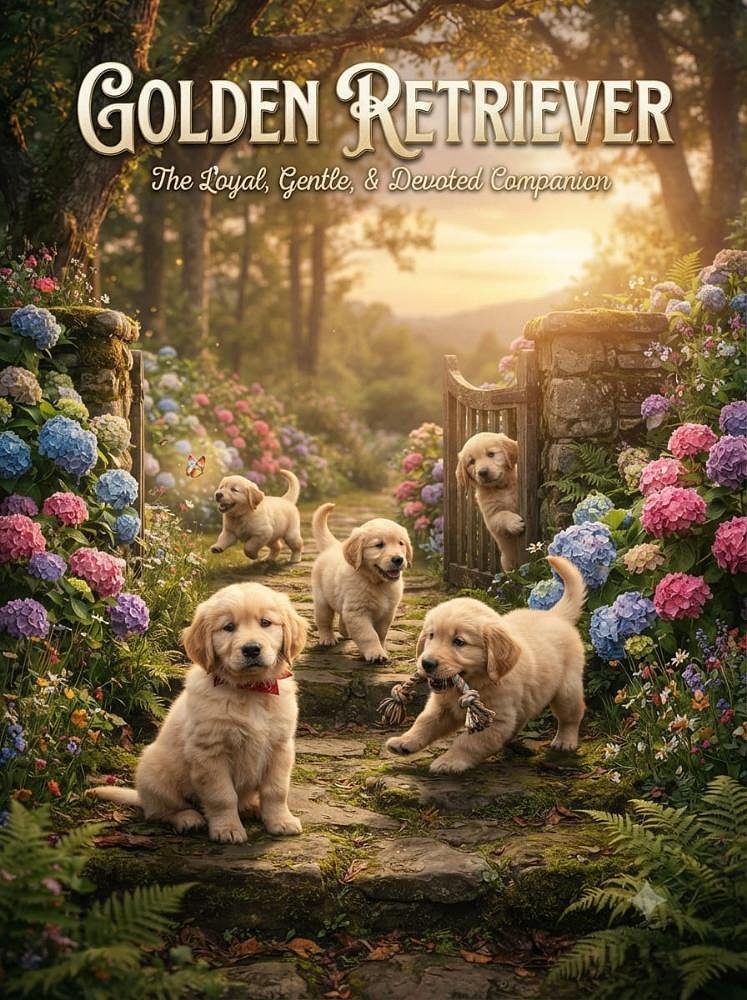 Golden Retriever Cute Dog and little puppy 9411137110