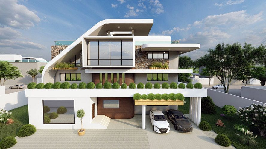 Realistic 3D Elevation and 3d Plans in Naduvil, Kannur
