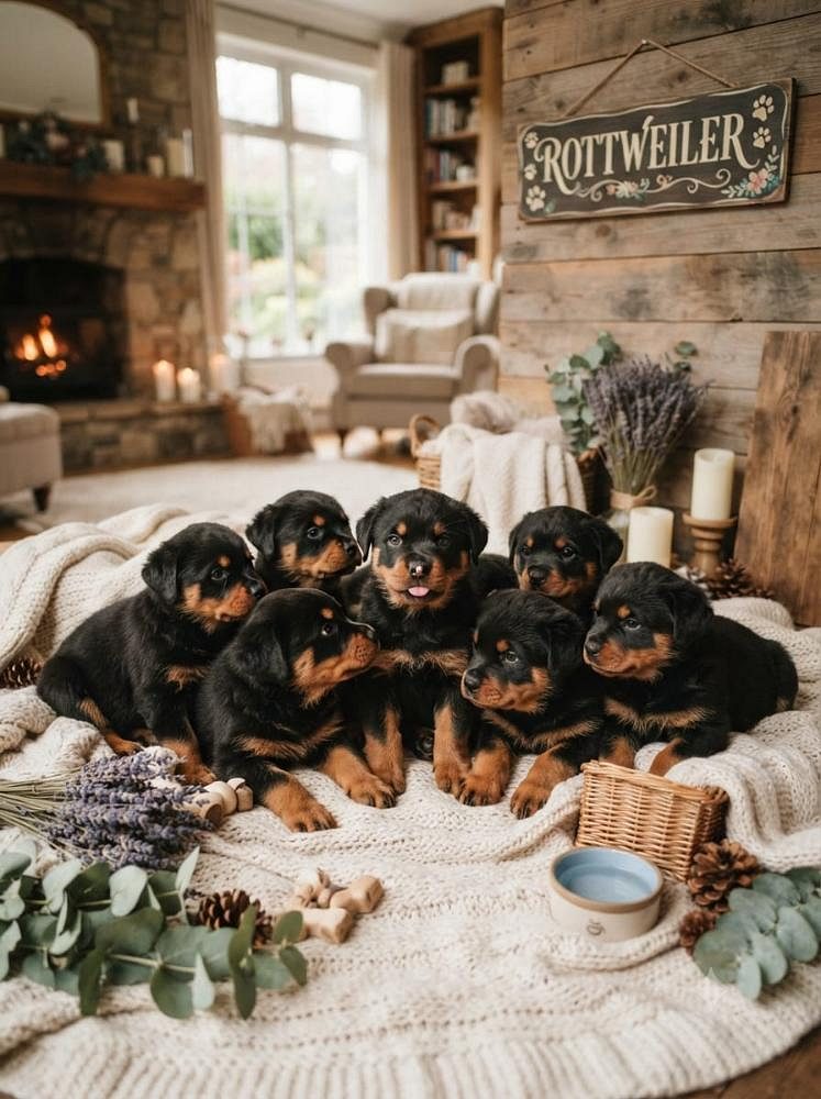 Rottweiler Cute Puppy and Little Dog 9411137110