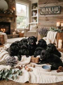 Black Lab Cute Puppy and Little Dog 8800539300