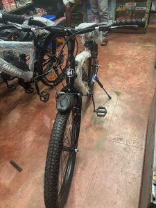 Black Mountain Bicycle with Protective Wrap