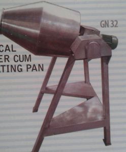 Cylindrical blender cum coating pan machine
