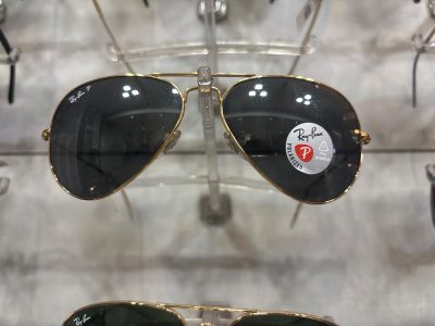 Ray-Ban Polarized Gold Frame Aviator Sunglasses