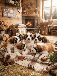 Saint Bernard puppy playful, clumsy, and affectionate, 9411137110