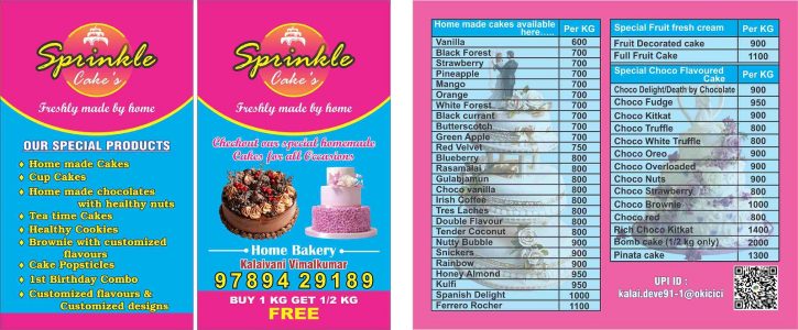 Sprinkle homemade cakes