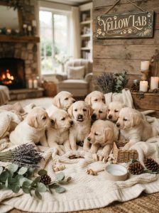 Yellow Lab Cute Puppy and Little Dog 9411137110